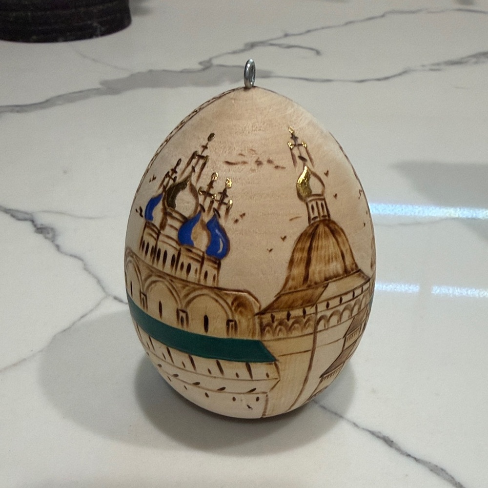 Russian hand painted Christmas ornament